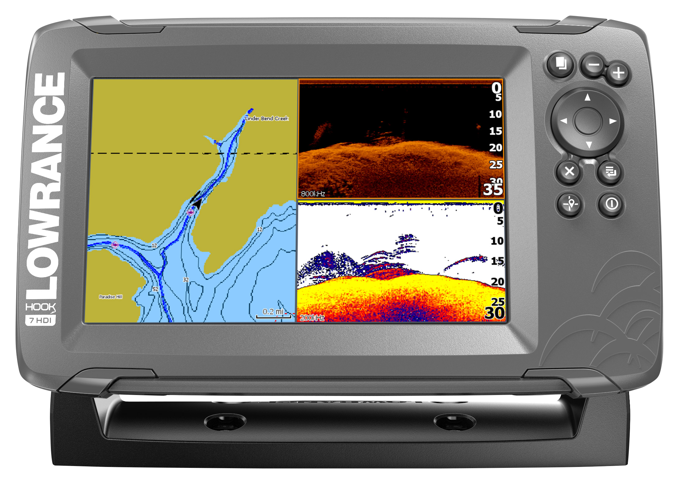 Lowrance HOOK2 7 SplitShot US Inland Maps Fishfinder/Chartplotter Combo ...